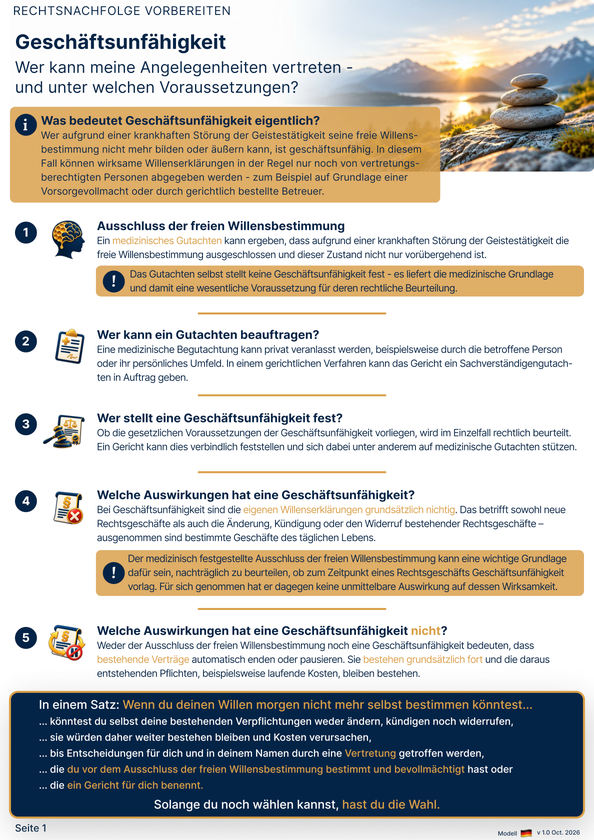 Vorschau: Geschäftsunfähigkeit - Überblick